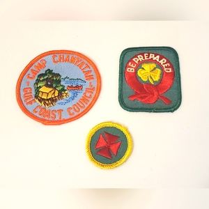 Vintage Girl Scout Badges/Patches Be Prepared, First Aid, Camping